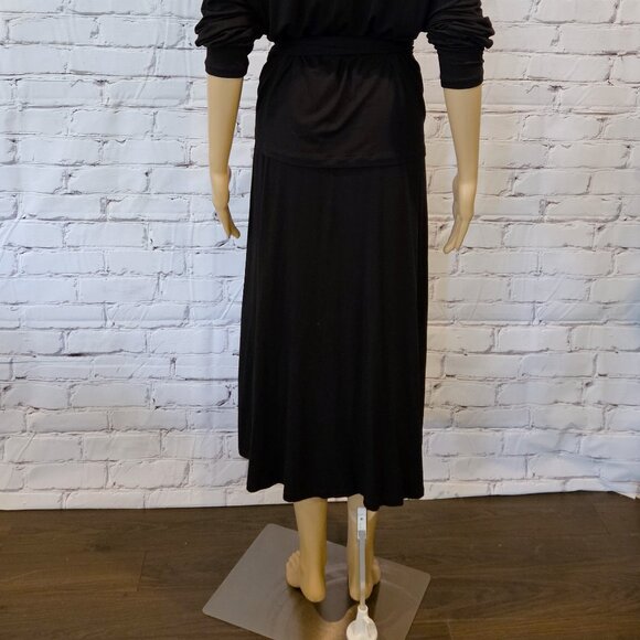 CAbi, Black long sleeve v-neck wrap dress - Picture 8 of 12